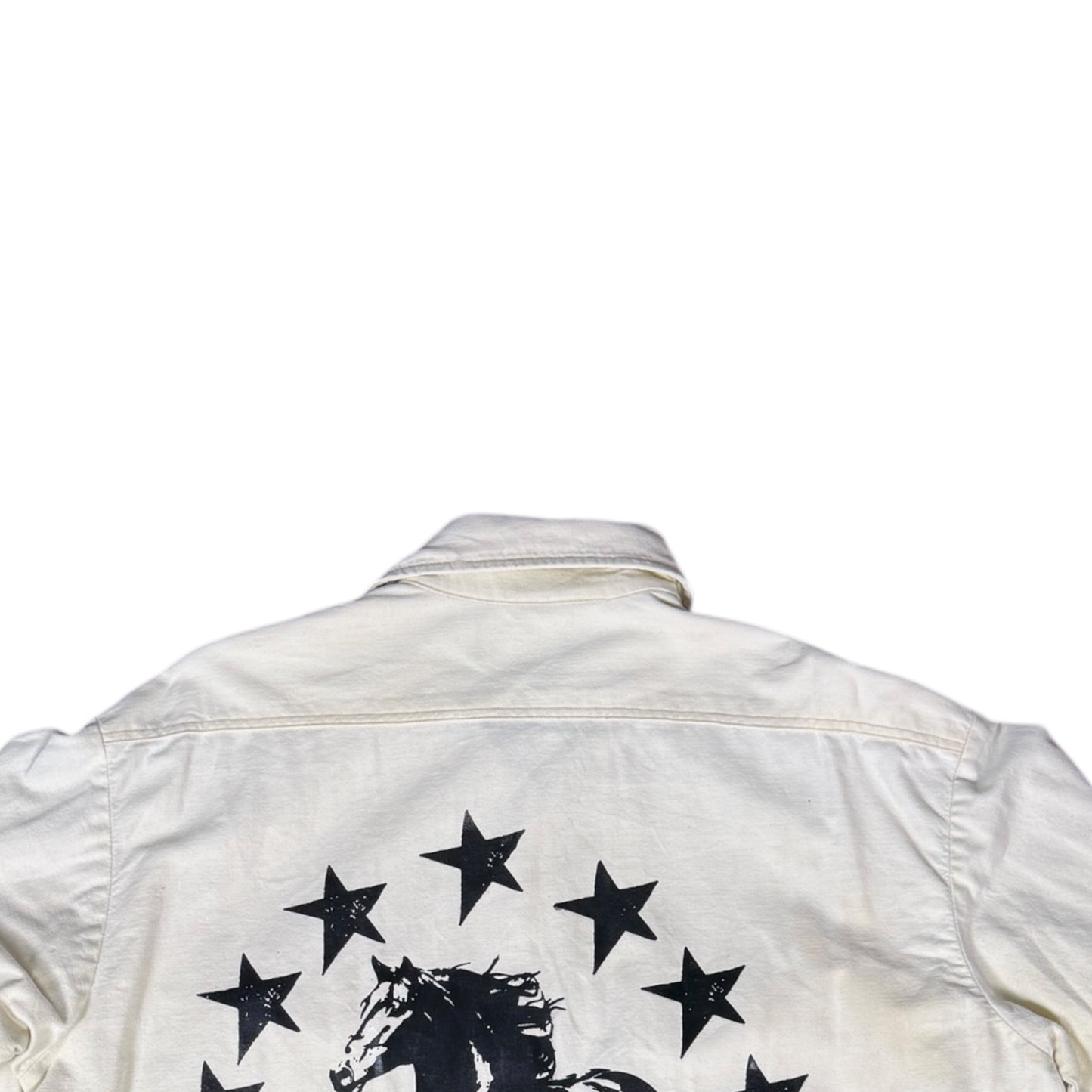 CAMISA MANGA LARGA SUKI CREMA LISA LETRAS NEGRAS TALLA M SK213