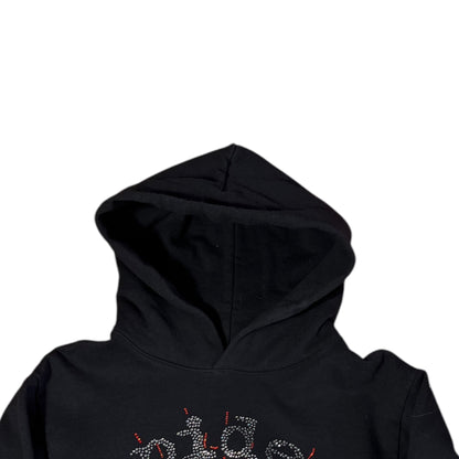 SP5DER hoodie Rhinestone OG Web V2 "Black"