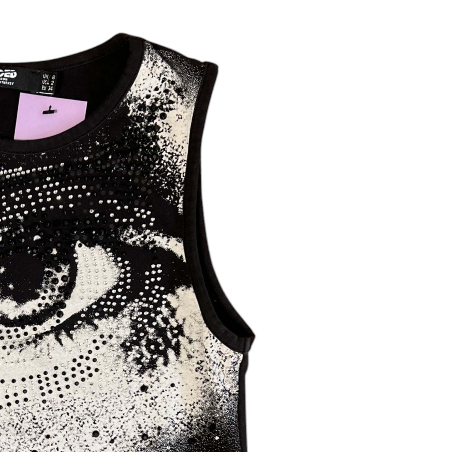 Jaded London Women's Black and Silver Crop-top