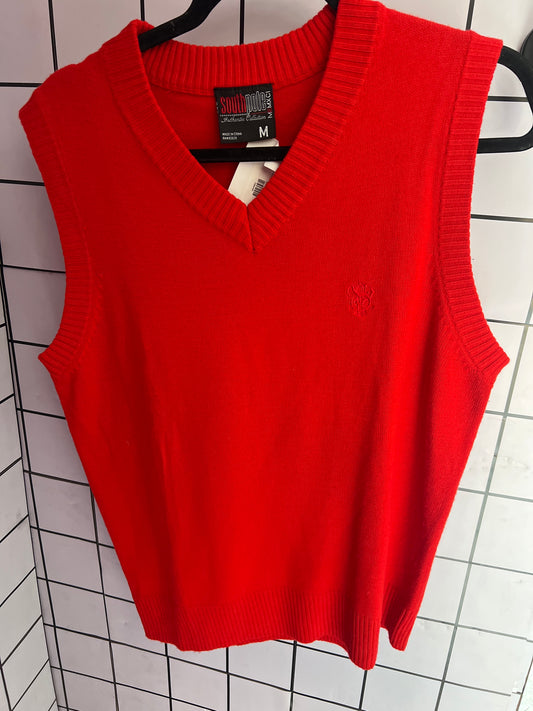 CHALECO TIPO UNIVERSITARIO COLOR ROJO
