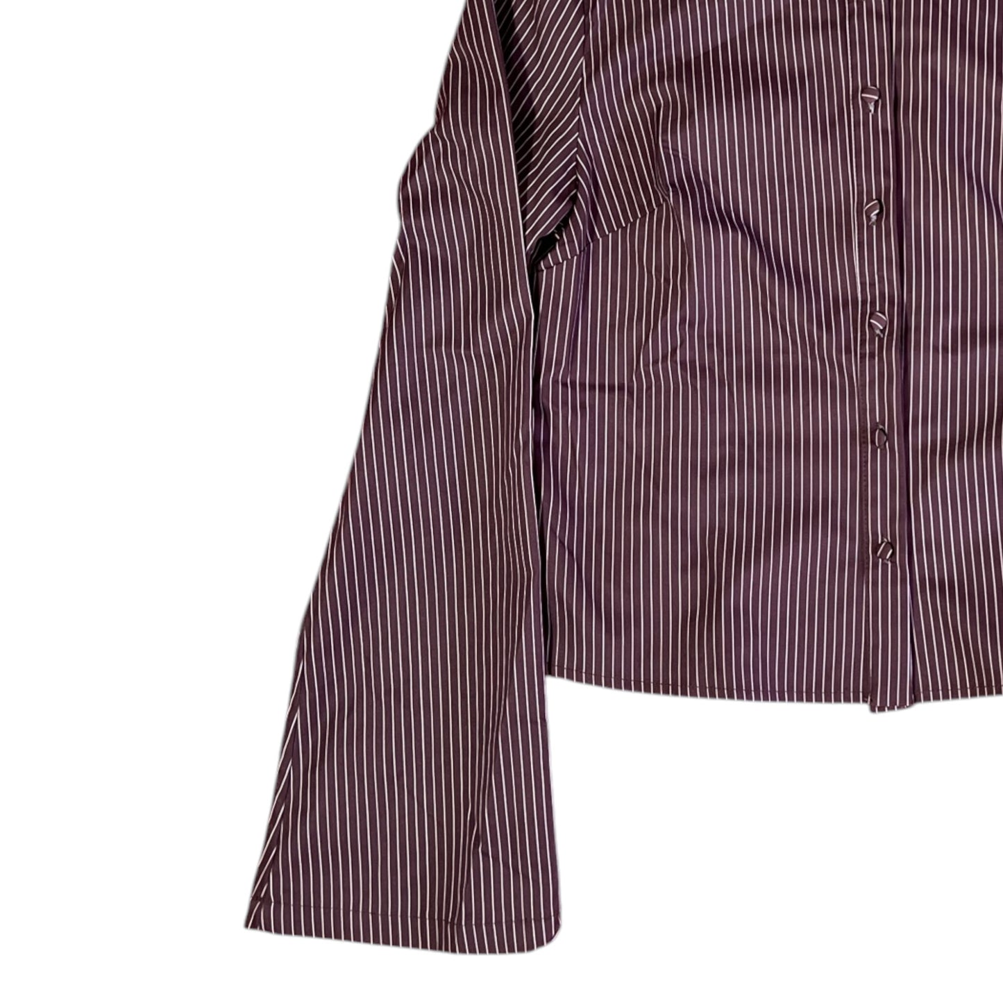 CAMISA ENTALLADA MANGA CAMPANA CAFÉ