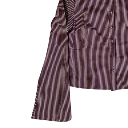 CAMISA ENTALLADA MANGA CAMPANA CAFÉ