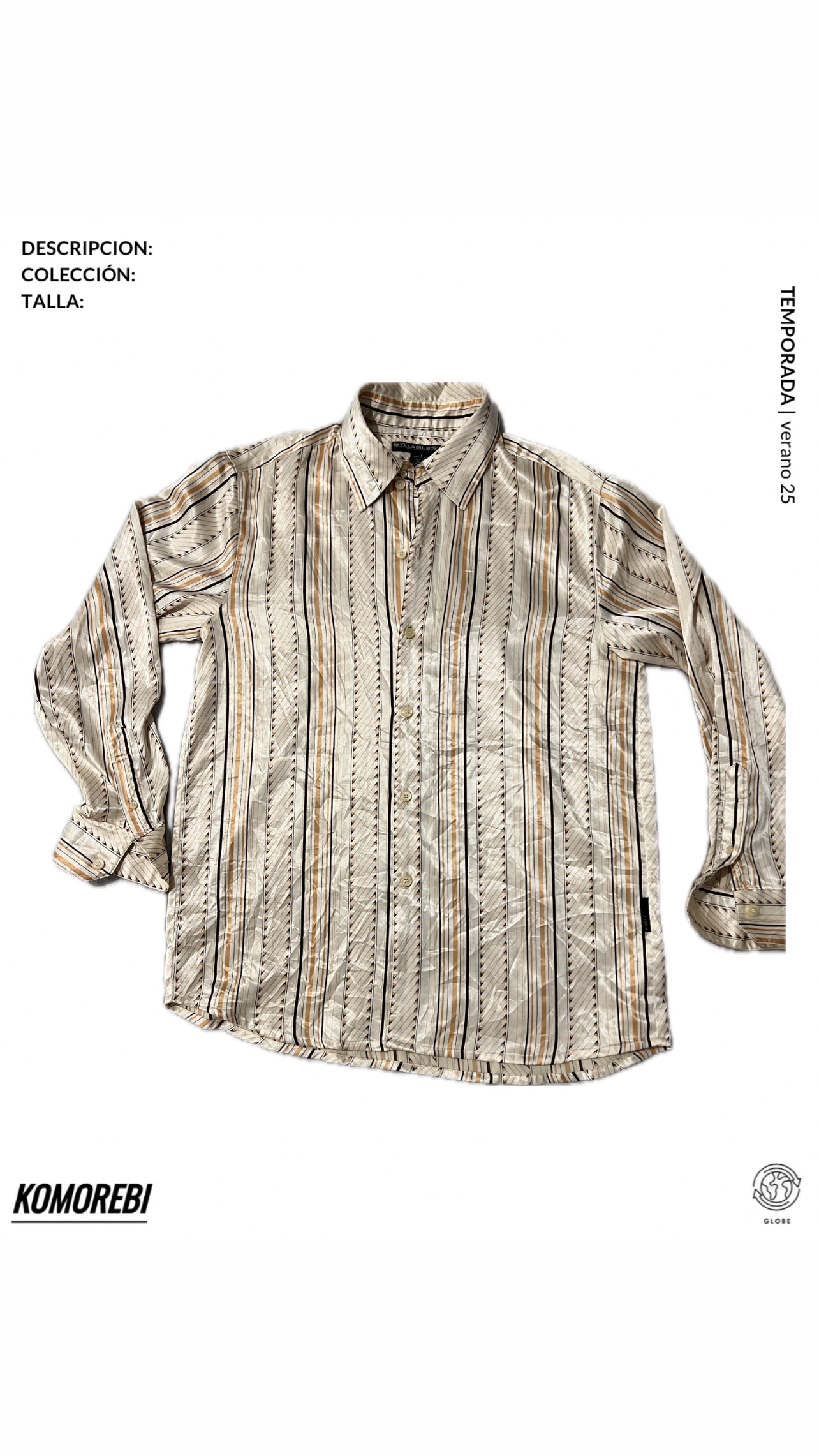 CAMISA VINTAGE RALLAS VEIGE Y CAFÉ
