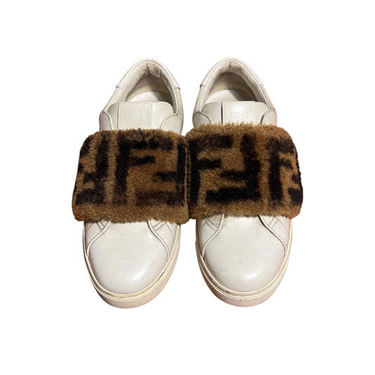 FENDI Fur Zucca FF logo slip on sneakers