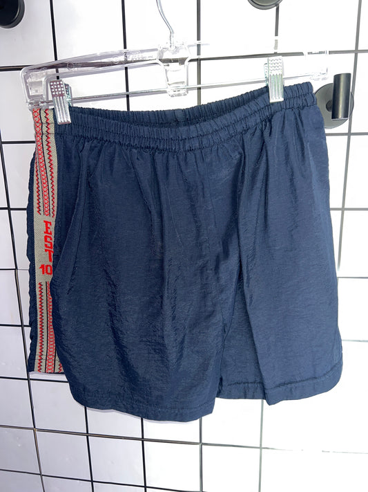 SHORT VINTAGE AZUL MARINO RAYAS AL COSTADO ROJAS