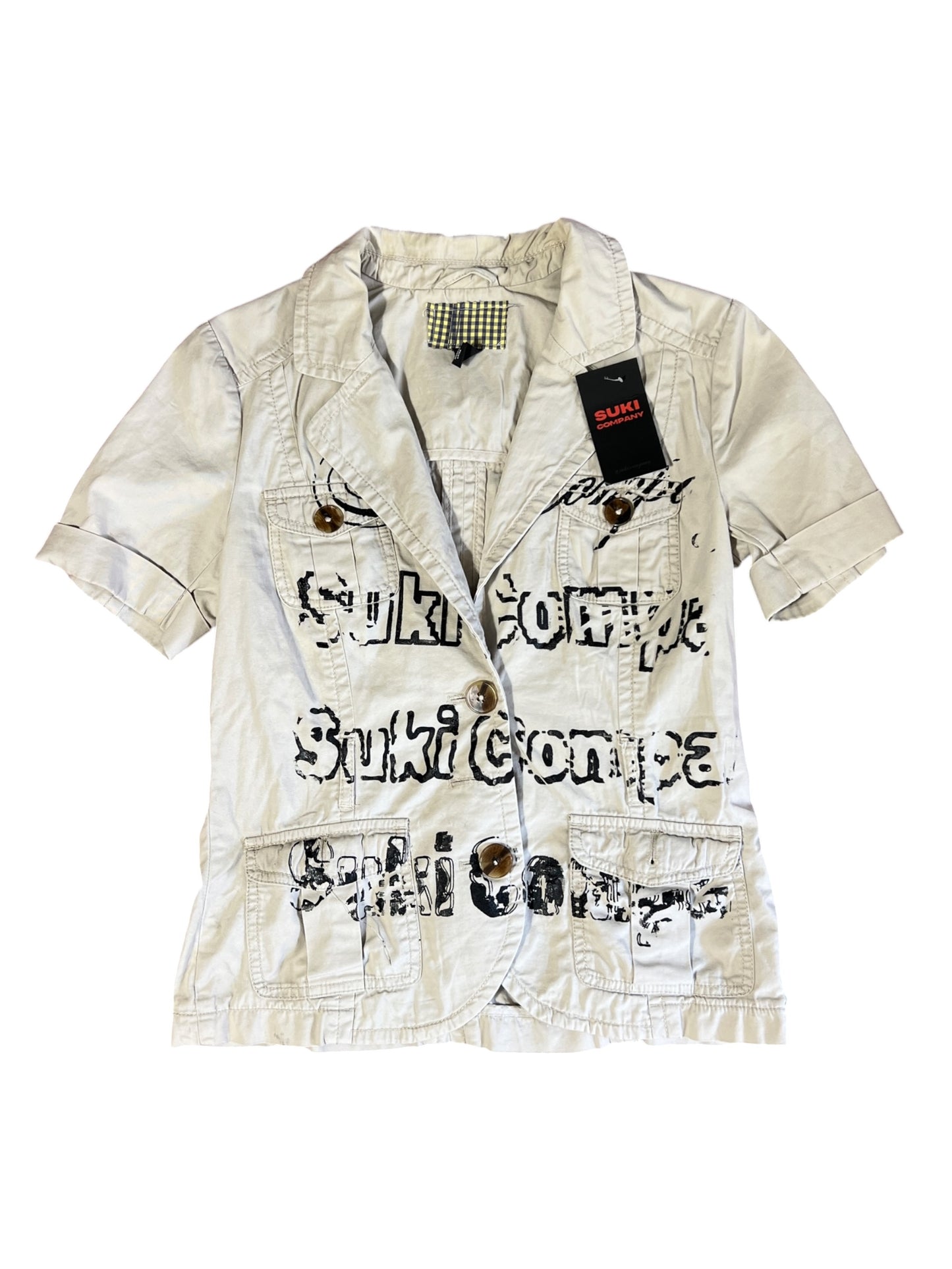 JACKET BEIGE SIKI LETTER PRINT