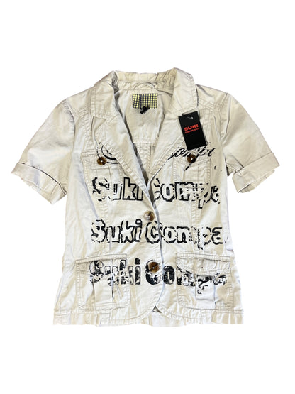 JACKET BEIGE SIKI LETTER PRINT