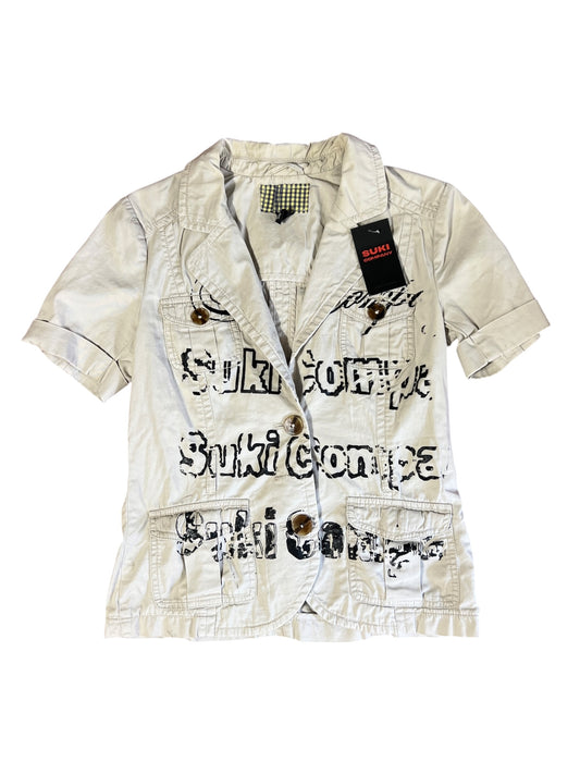 JACKET BEIGE SIKI LETTER PRINT