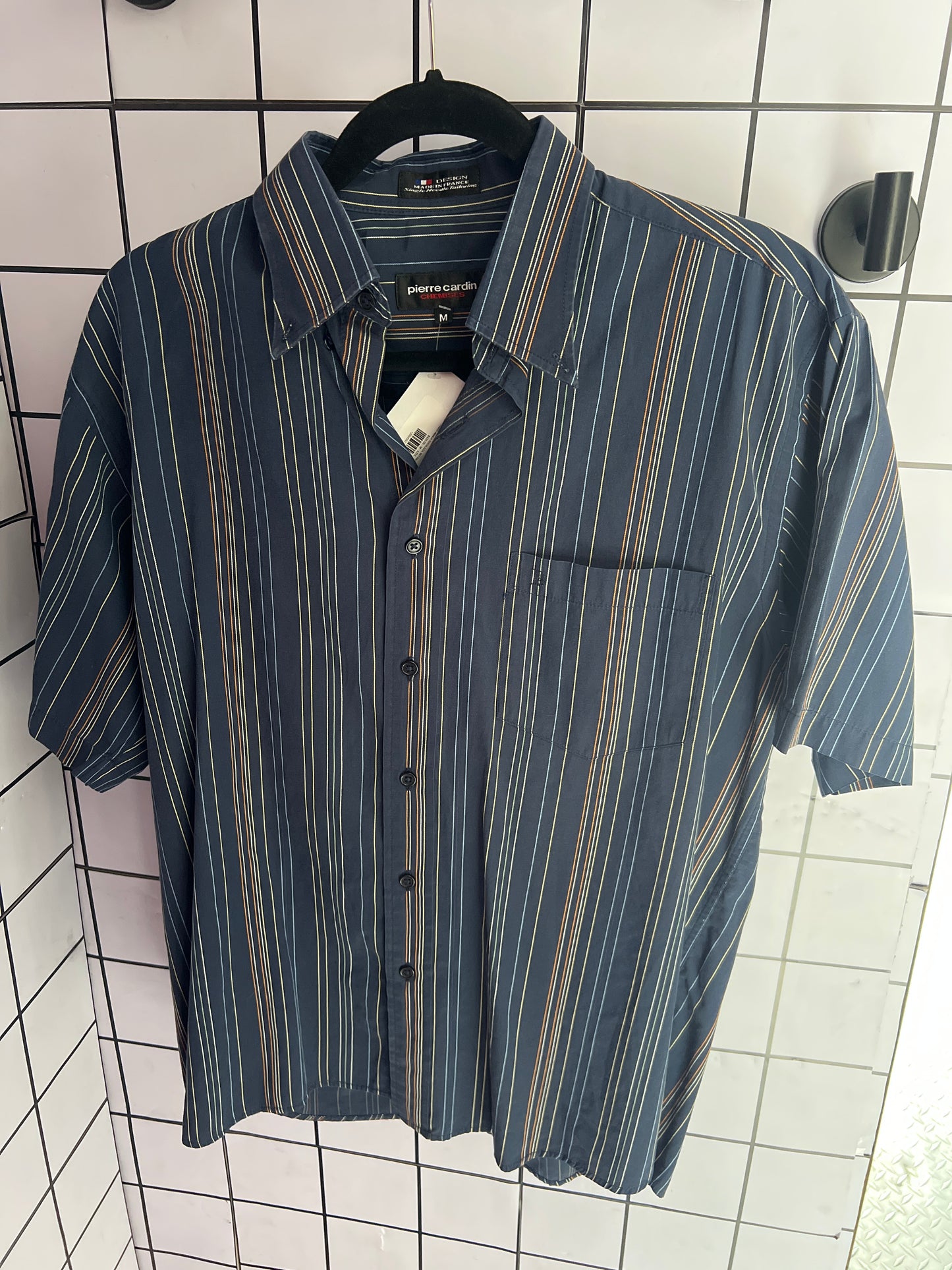 CAMISA MANGA CORTA AZUL REY RALLAS CAFES