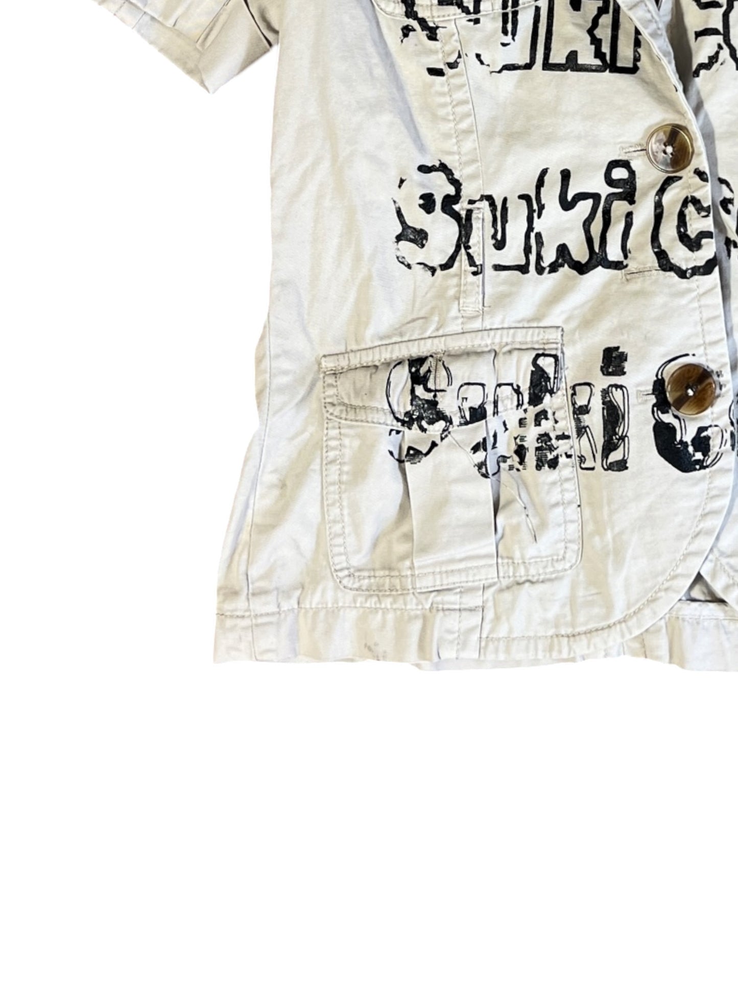 JACKET BEIGE SIKI LETTER PRINT