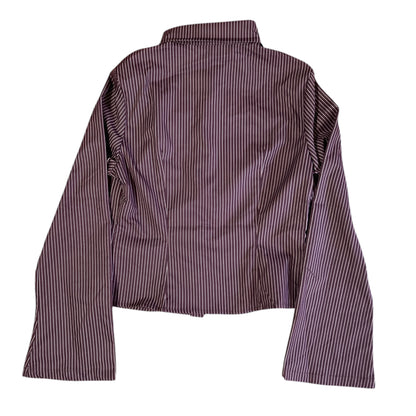 CAMISA ENTALLADA MANGA CAMPANA CAFÉ