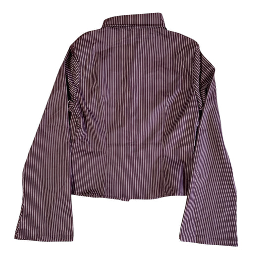 CAMISA ENTALLADA MANGA CAMPANA CAFÉ