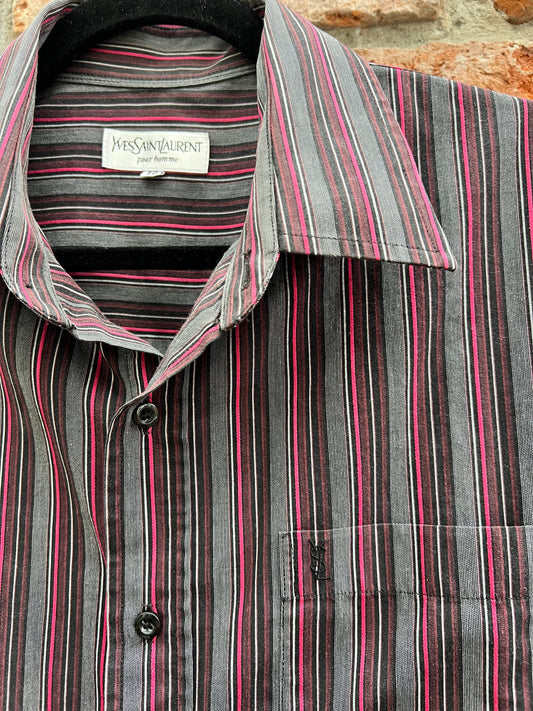 Camisa Yvessaint Lauren  Guinda Rayas Talla Eg