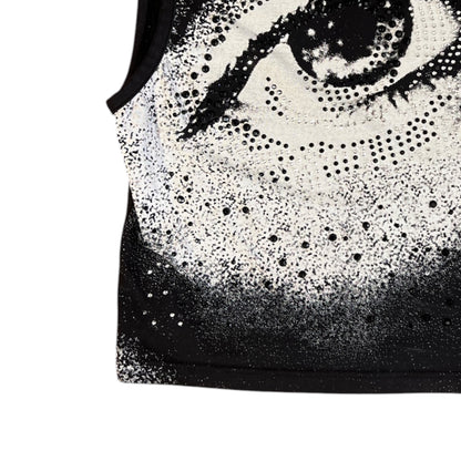 Jaded London Women's Black and Silver Crop-top