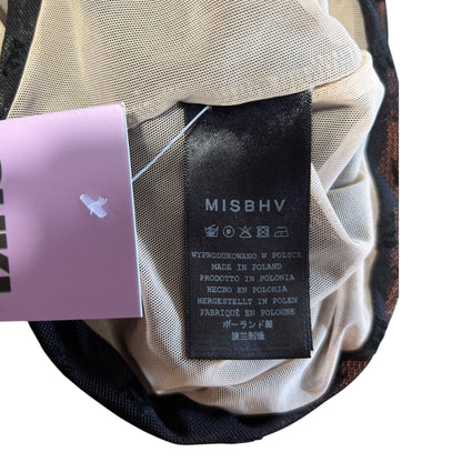 MISBHV Mesh Monogram Draped Top 'Black'