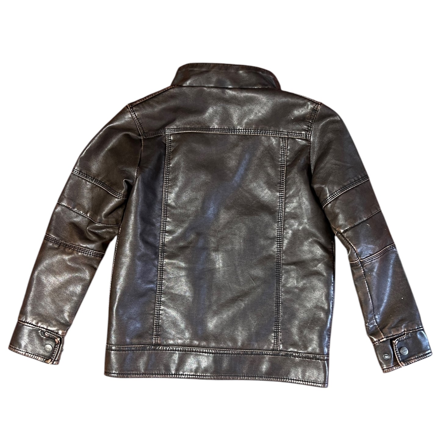 CHAMARRA DE PIEL LE SHARK COLOR CAFE OSCURO TALLA S