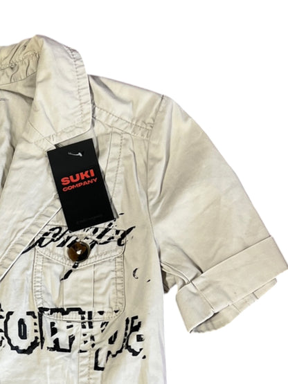 JACKET BEIGE SIKI LETTER PRINT