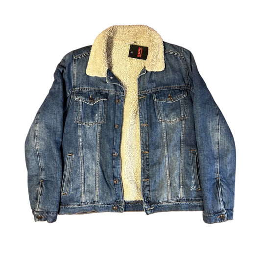 CHAMARRA DENIM CON BORREGO TALLA M