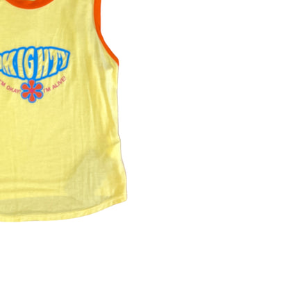 O-MIGHTY Women's Pink and Yellow Crop-top