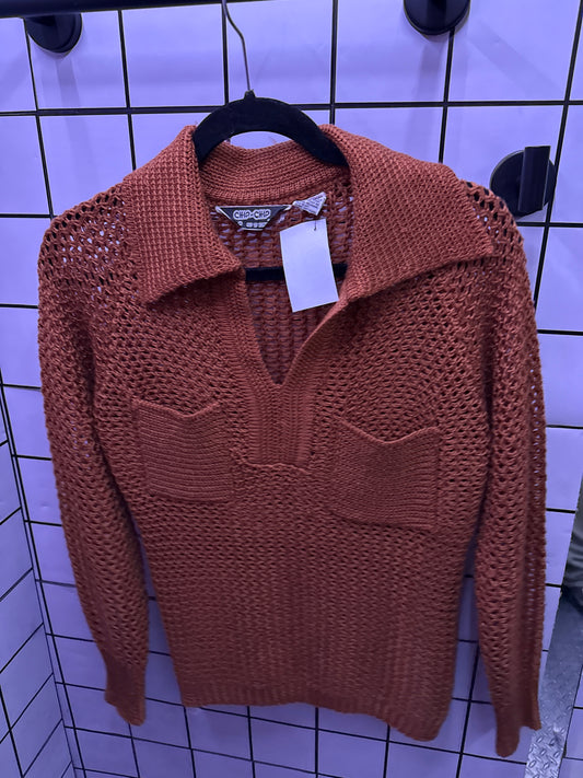 Camisa Cárdigan Color Naranja Talla M