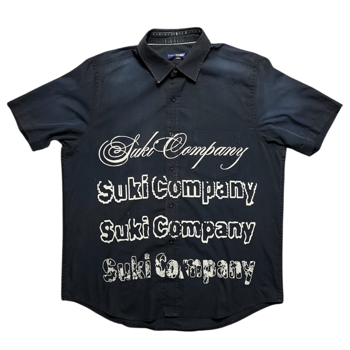 CAMISA SUKI MANGA CORTA SERIGRAFÍA BLANCA SK223