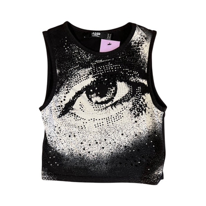 Jaded London Women's Black and Silver Crop-top