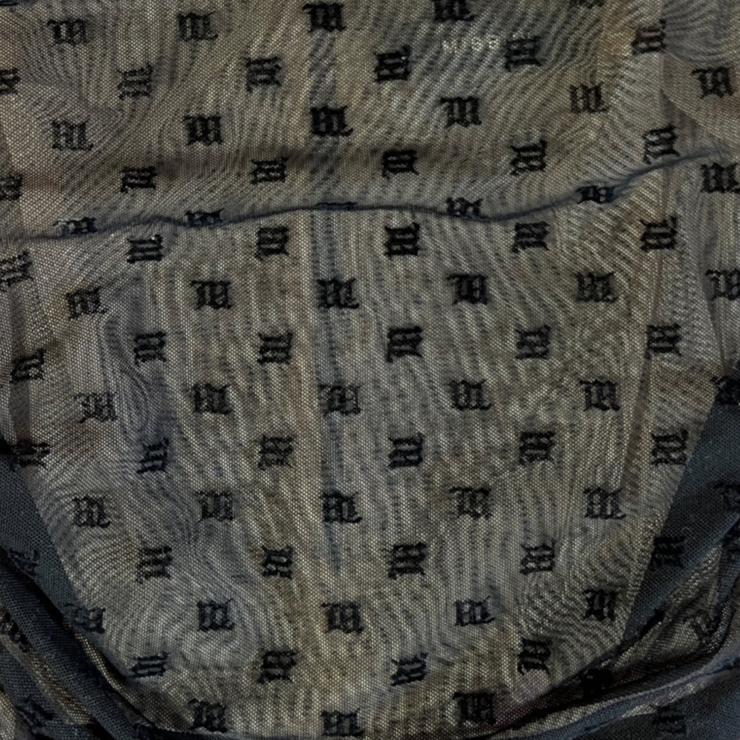 MISBHV Mesh Monogram Draped Top 'Black'