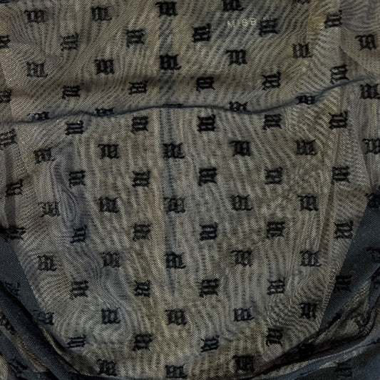 MISBHV Mesh Monogram Draped Top 'Black'