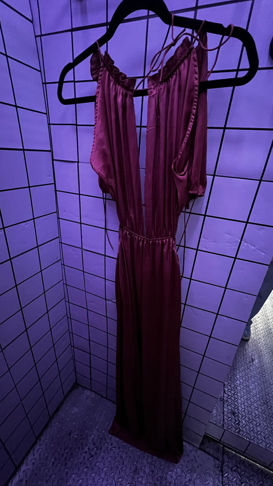 MAXI VESTIDO SATINADO ZARA / XS