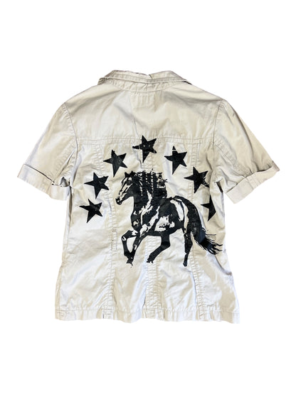 JACKET BEIGE SIKI LETTER PRINT