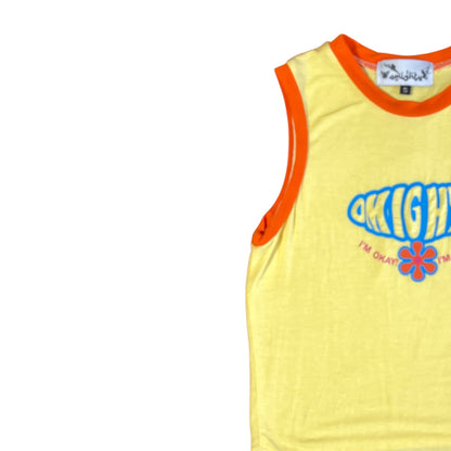 O-MIGHTY Women's Pink and Yellow Crop-top