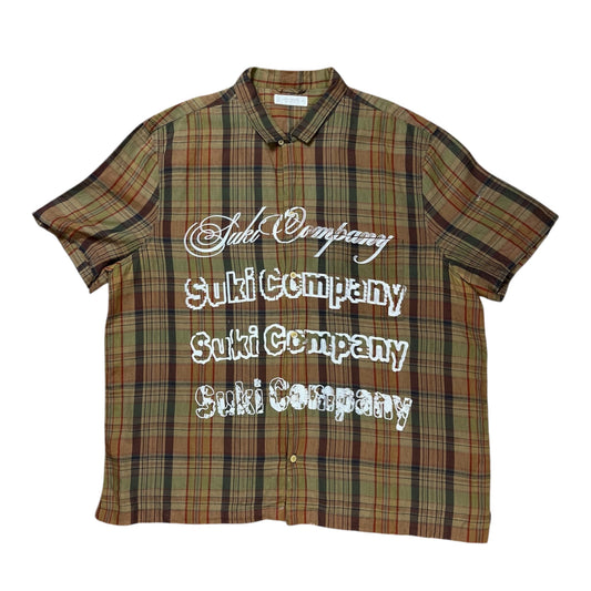 CAMISA SUKI MANGA CORTA SERIGRAFÍA BLACA SK230