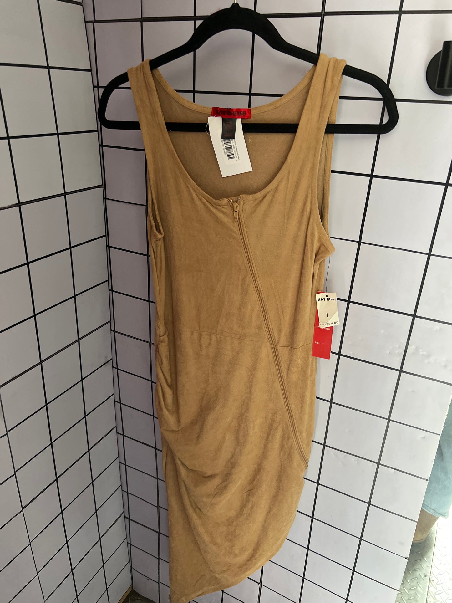 Vestido pegado largo Gamusa café talla L
