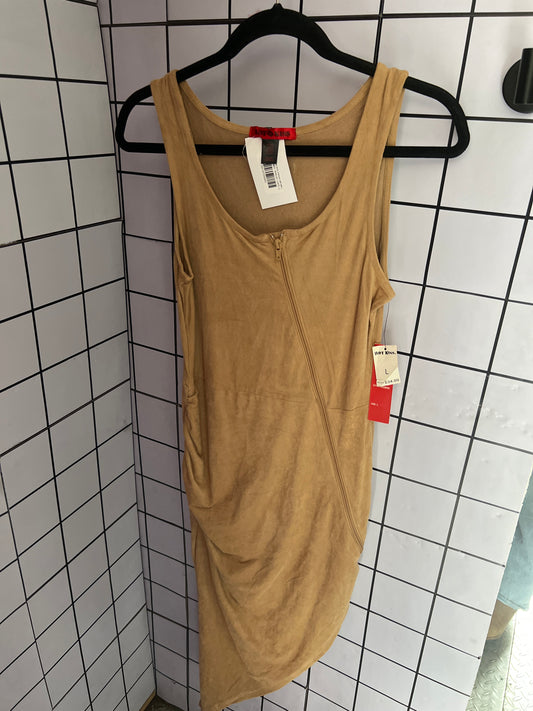 Vestido pegado largo Gamusa café talla L