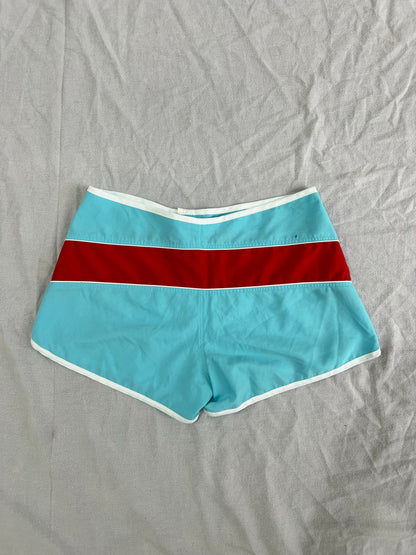 MINI SHORT VICTORIA SECRET AZUL CON ROJO