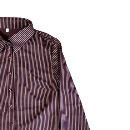 CAMISA ENTALLADA MANGA CAMPANA CAFÉ