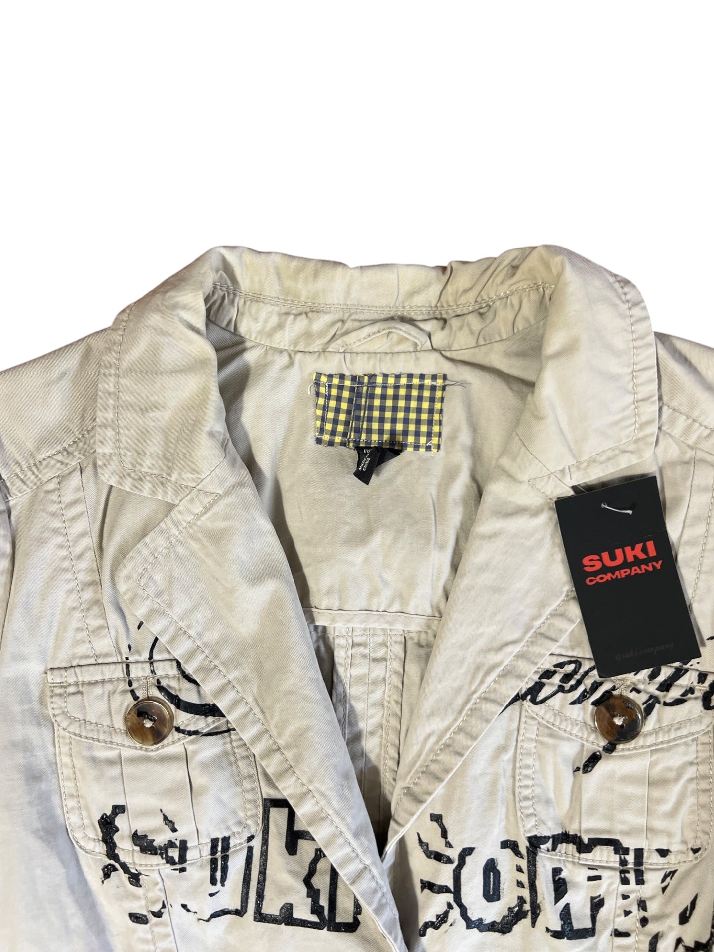 JACKET BEIGE SIKI LETTER PRINT