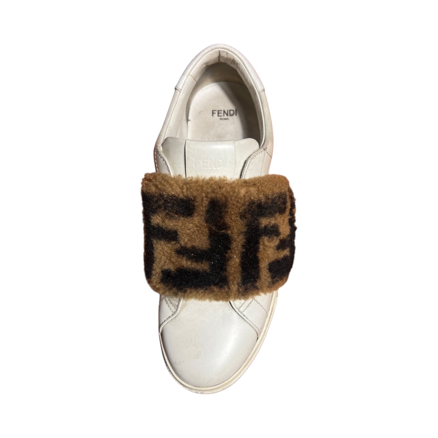 FENDI Fur Zucca FF logo slip on sneakers