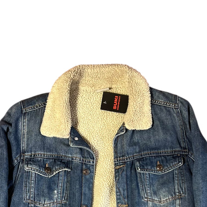 CHAMARRA DENIM CON BORREGO TALLA M