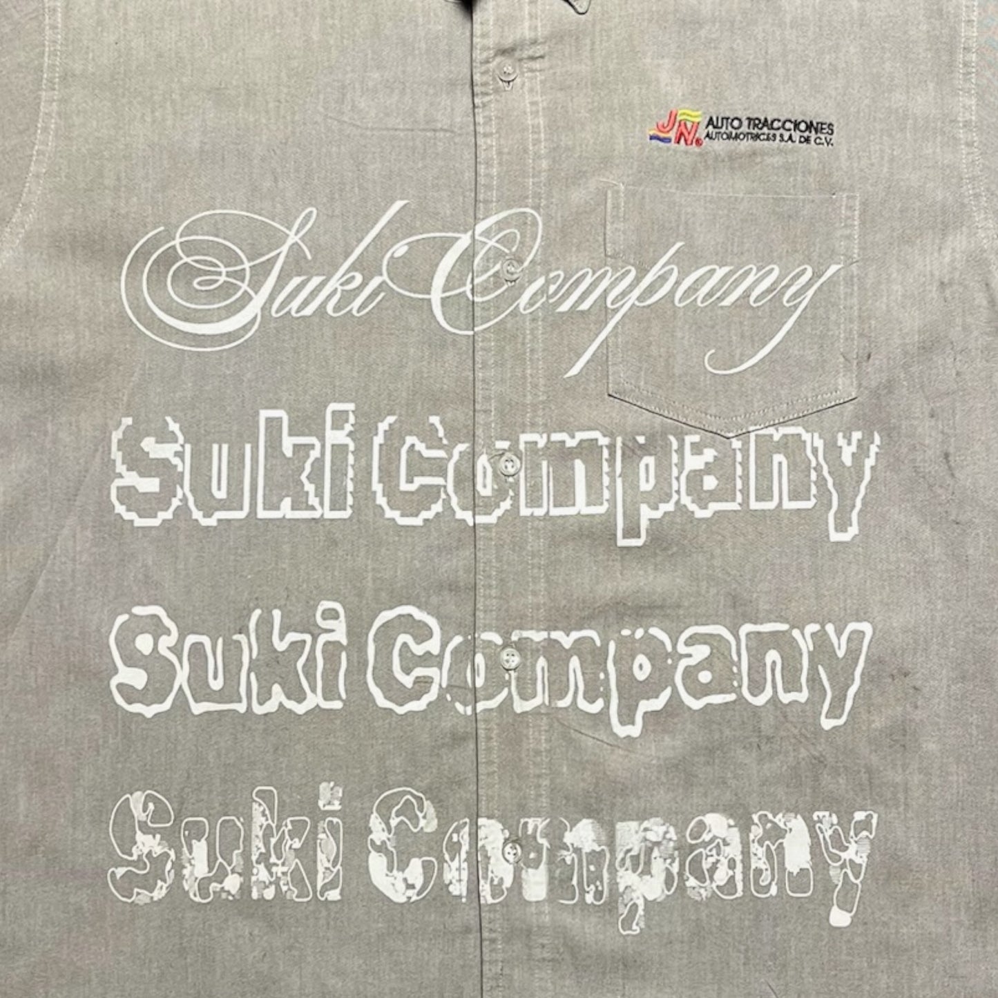 CAMISA SUKI MANGA CORTA SERIGRAFÍA BLANCA SK225