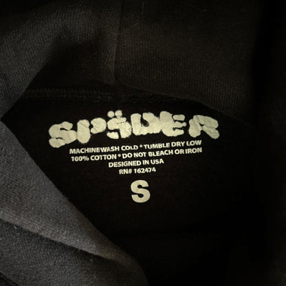 SP5DER hoodie Rhinestone OG Web V2 "Black"