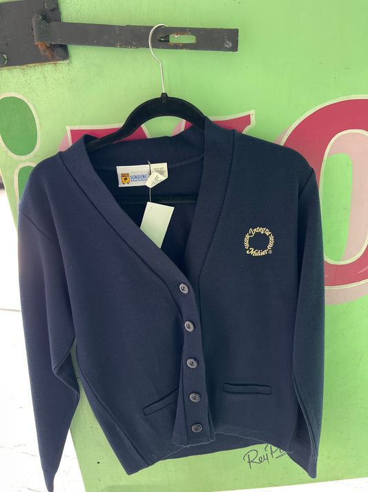Sueter Vintage Azul Marino Bordado