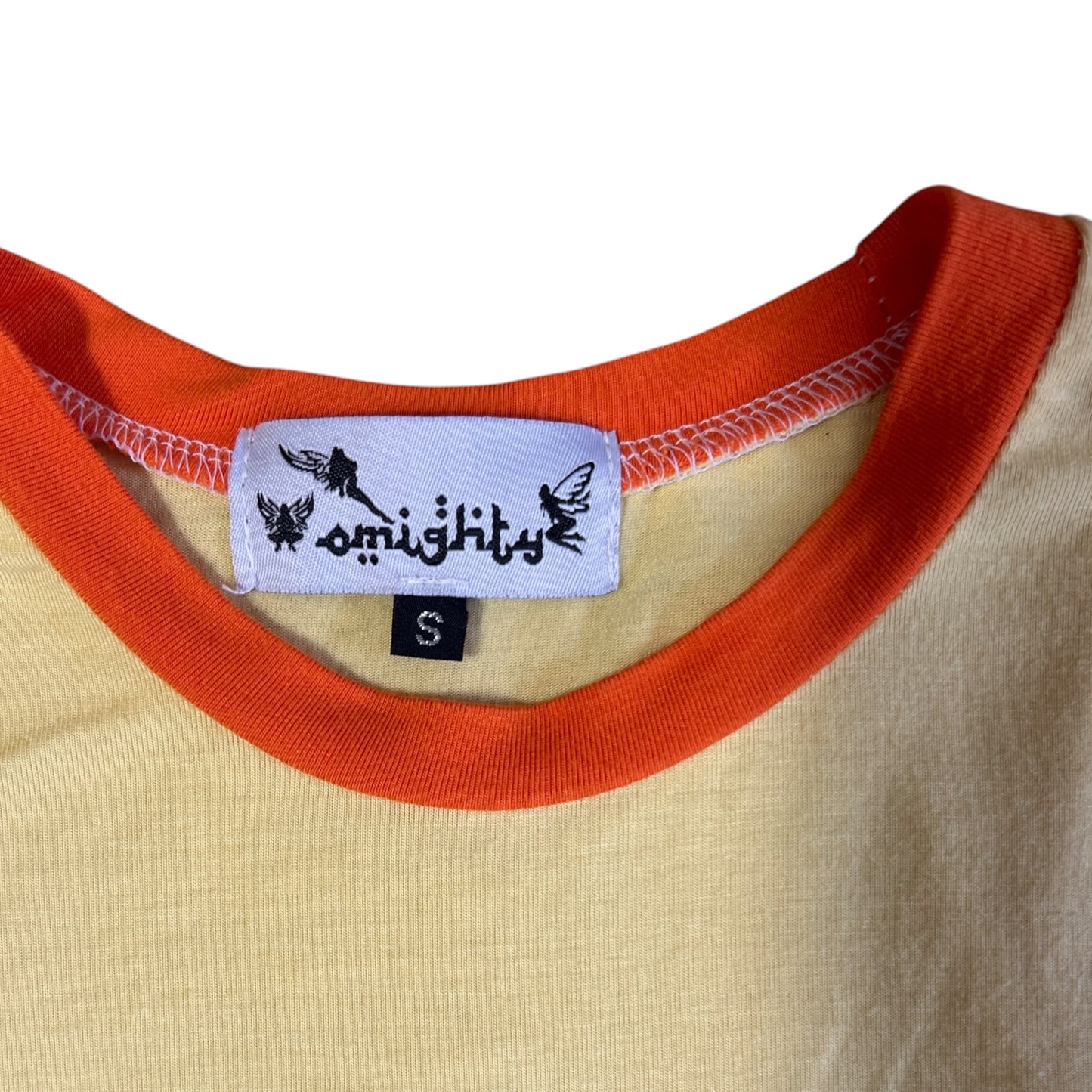 O-MIGHTY Women's Pink and Yellow Crop-top
