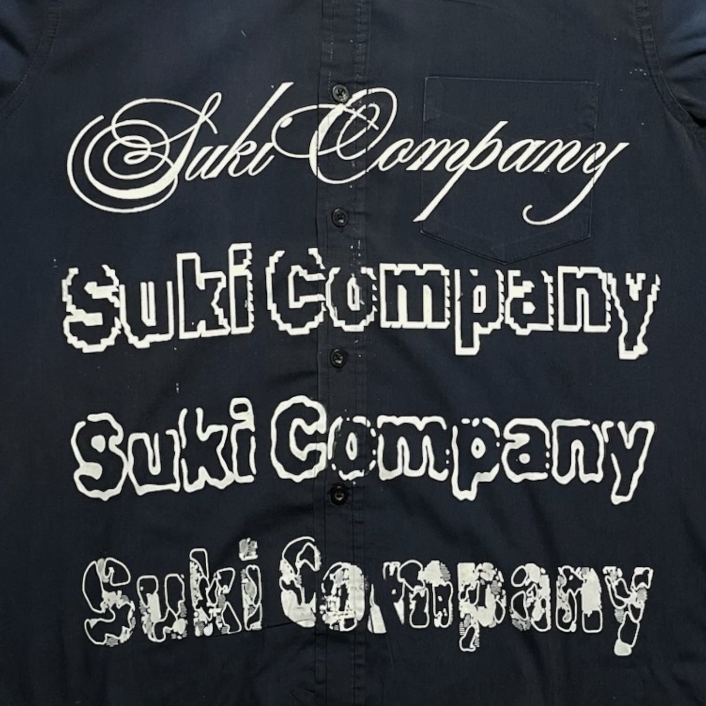 CAMISA SUKI MANGA CORTA SERIGRAFÍA BLANCA SK223