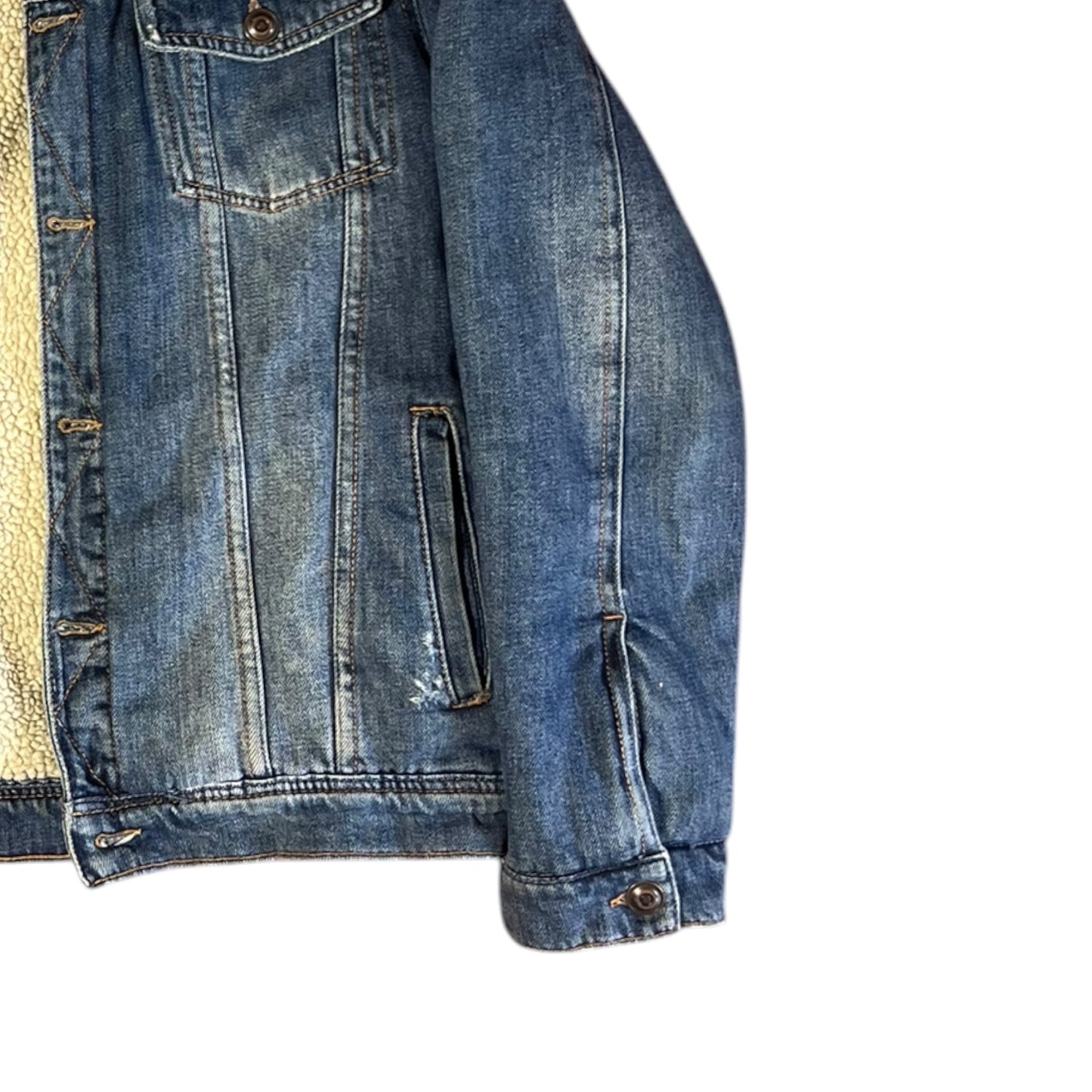 CHAMARRA DENIM CON BORREGO TALLA M