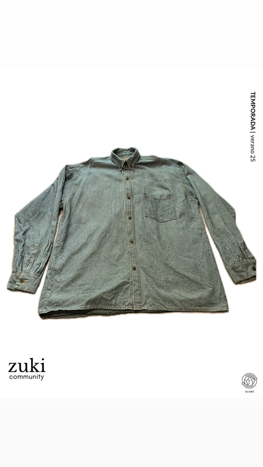 CAMISA DE MEZCLILLA MANGA LARGA ALEXS BLEACH TALLA G
