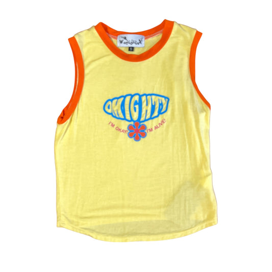 O-MIGHTY Women's Pink and Yellow Crop-top