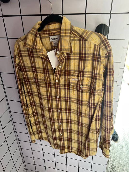 CAMISA MANGA LARGA COLOR CAFE CUADROS CARHART