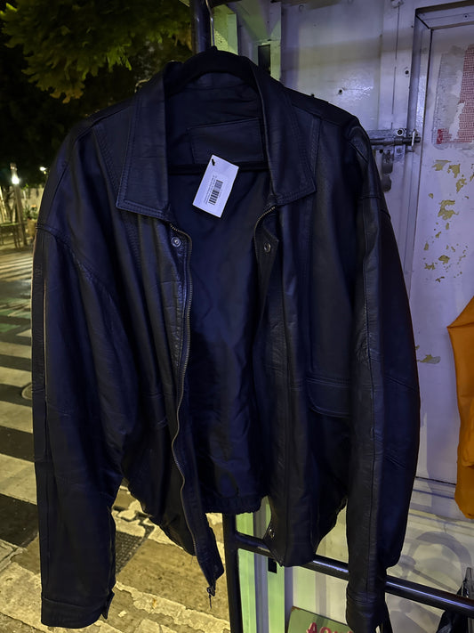 Chamarra Piel Negra Dávila Talla Xl