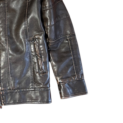 CHAMARRA DE PIEL LE SHARK COLOR CAFE OSCURO TALLA S